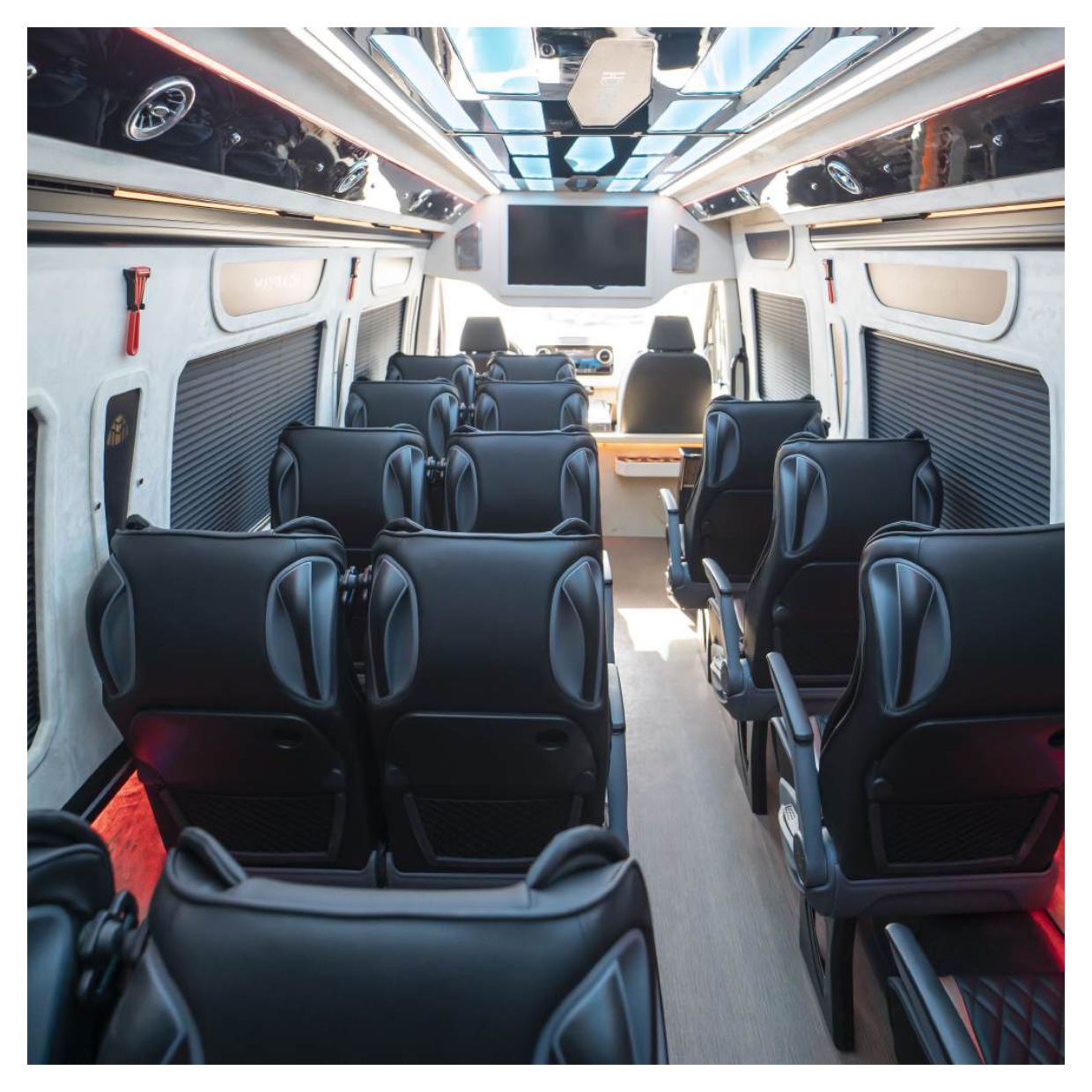 Rent Maybach Sprinter 19 Seater BLACK 2024 with chauffeur in Dubai , UAE 